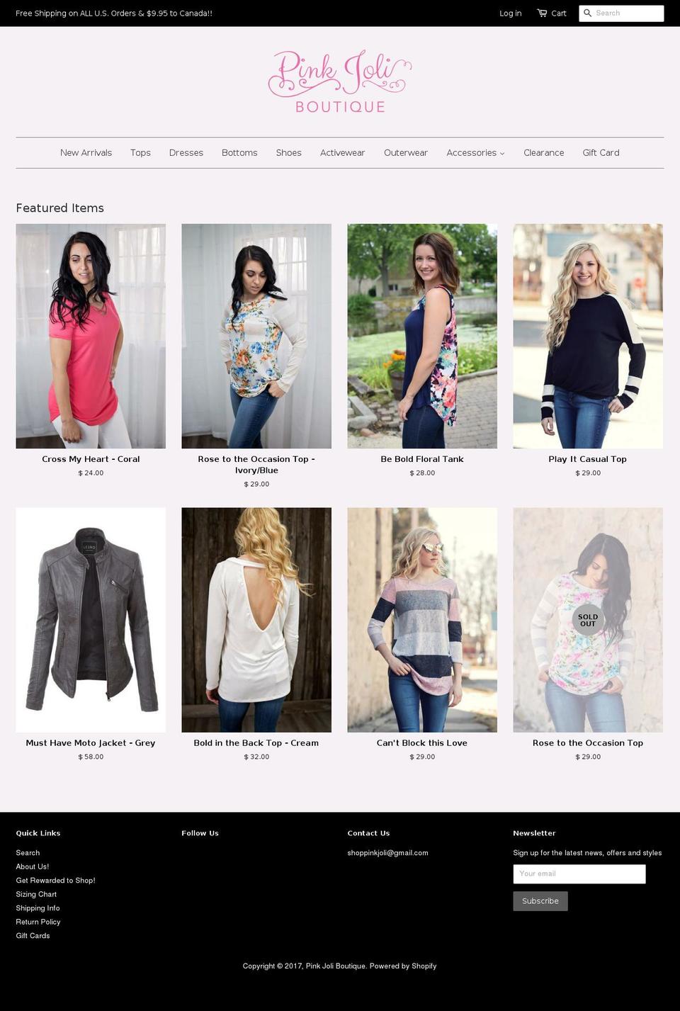 pinkjoli.com shopify website screenshot