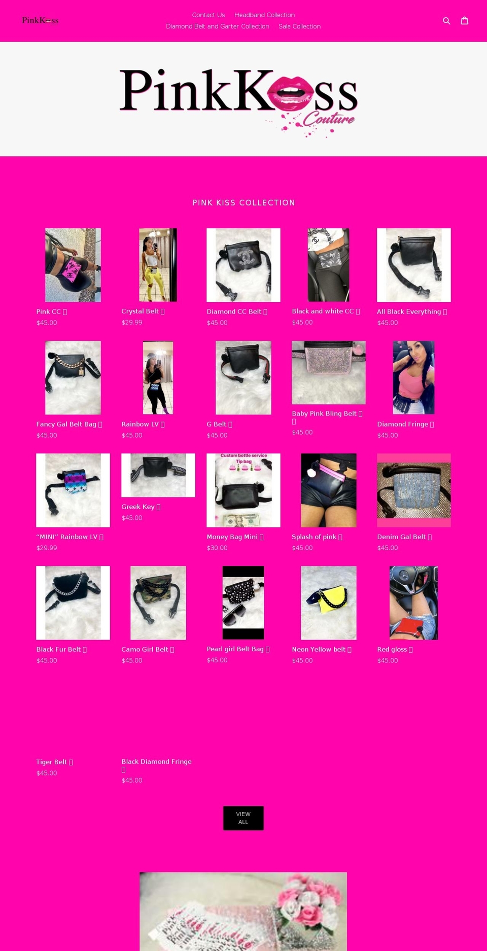 pinkkisscouture.com — Shopify storefront screenshot