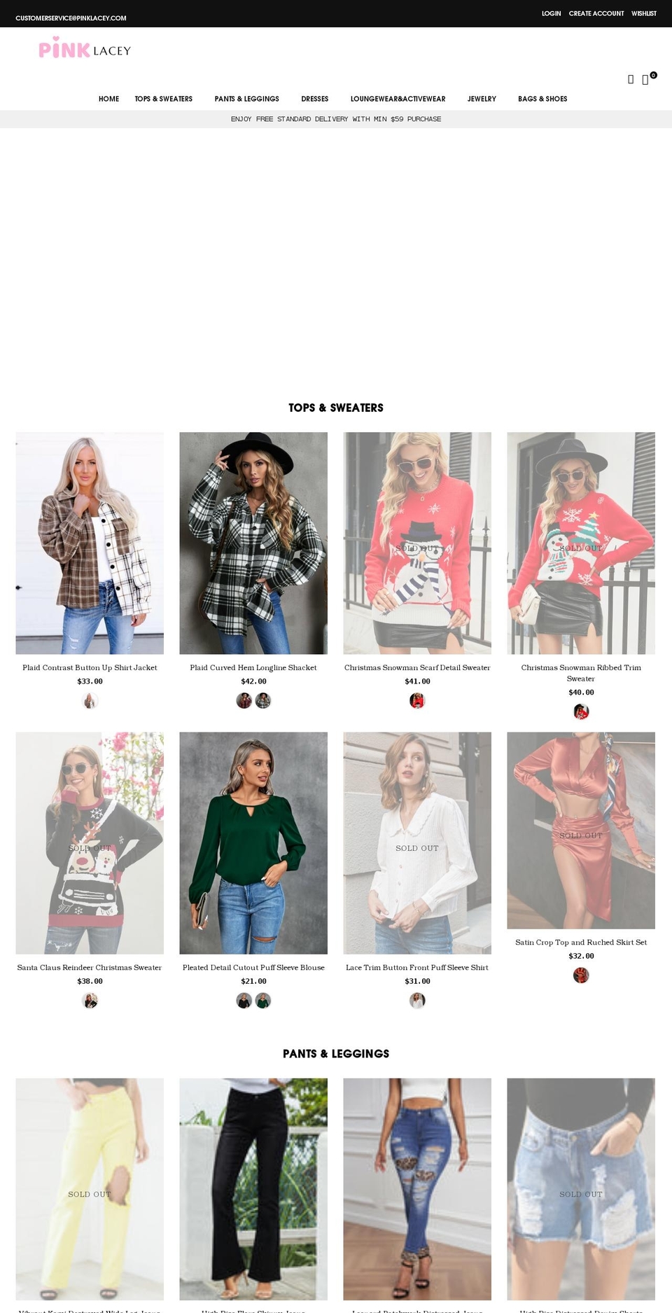 pinklacey.com shopify website screenshot