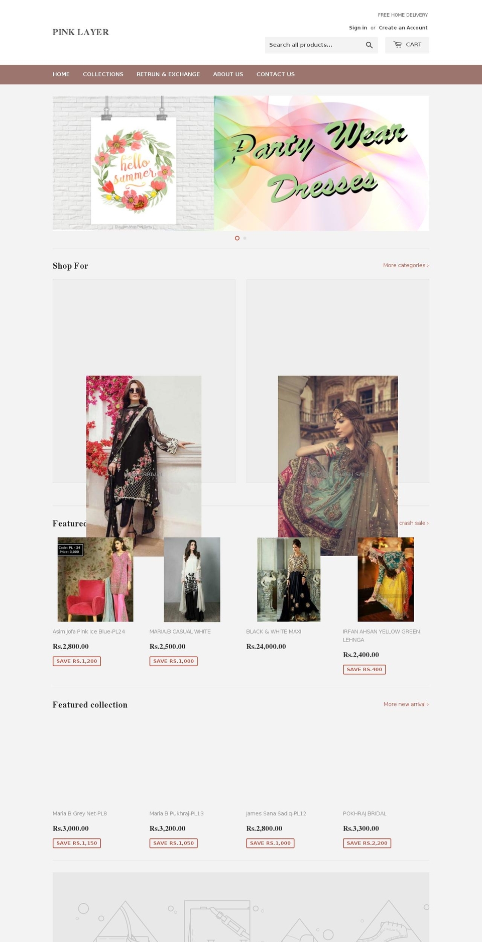 pinklayer.com — Shopify storefront screenshot