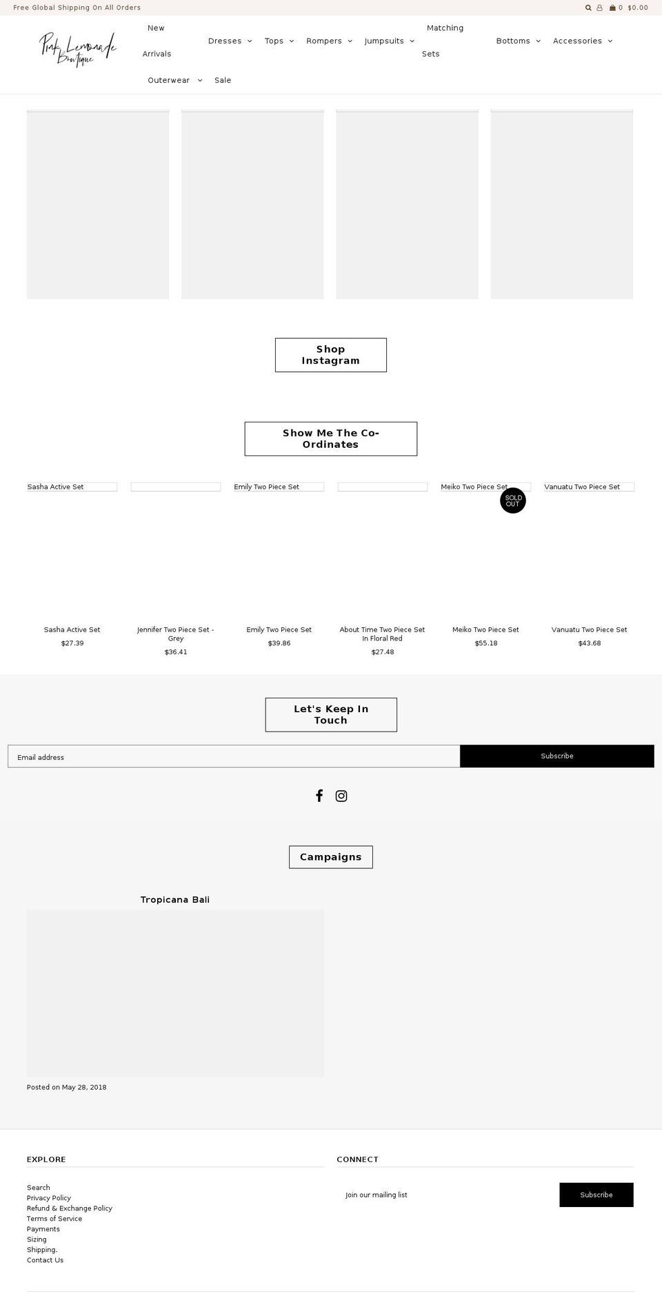 pinklemonadeboutique.com — Shopify storefront screenshot