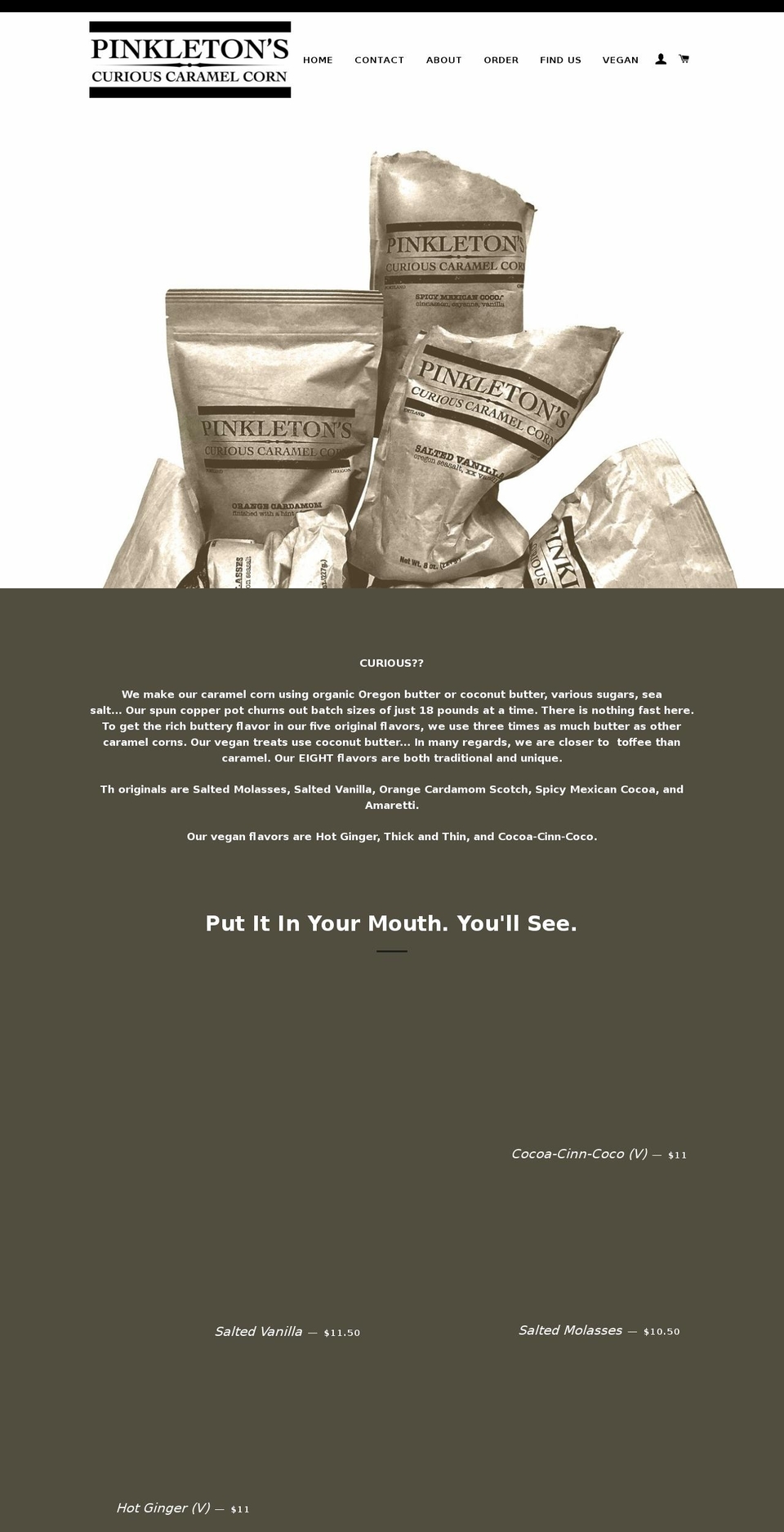 pinkletons.com — Shopify storefront screenshot