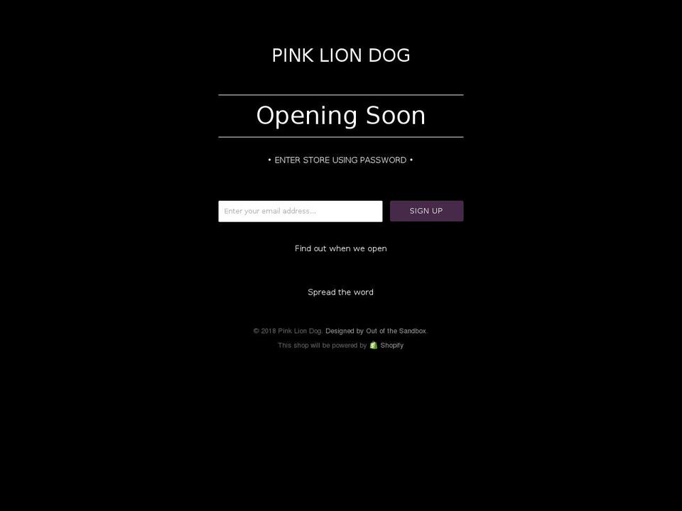 pinkliondog.com — Shopify storefront screenshot