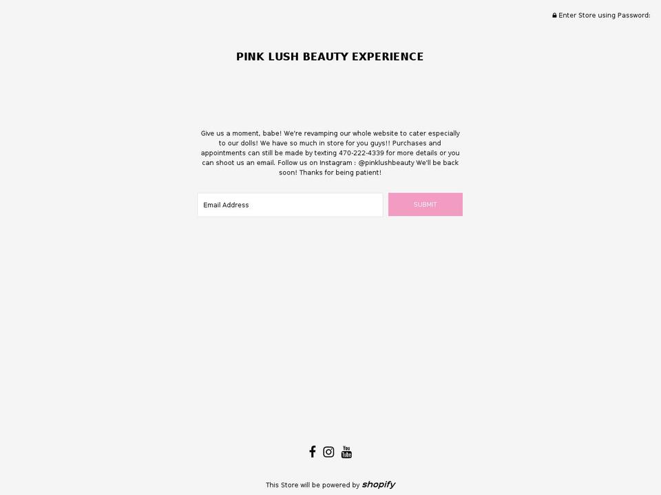 pinklushbeauty.com shopify website screenshot
