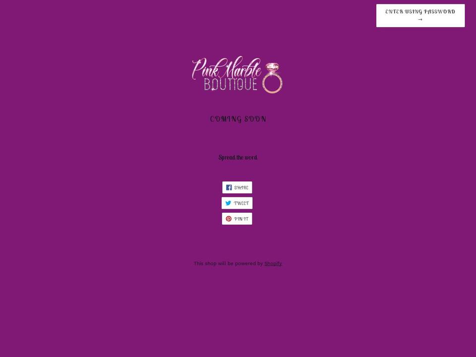 pinkmarbleboutique.com — Shopify storefront screenshot