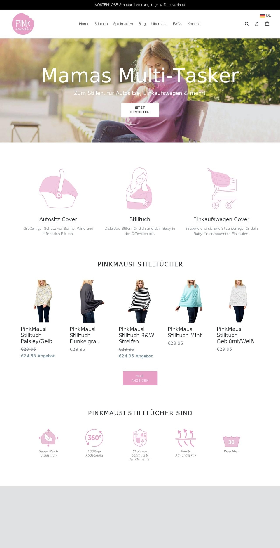 pinkmausi.de shopify website screenshot