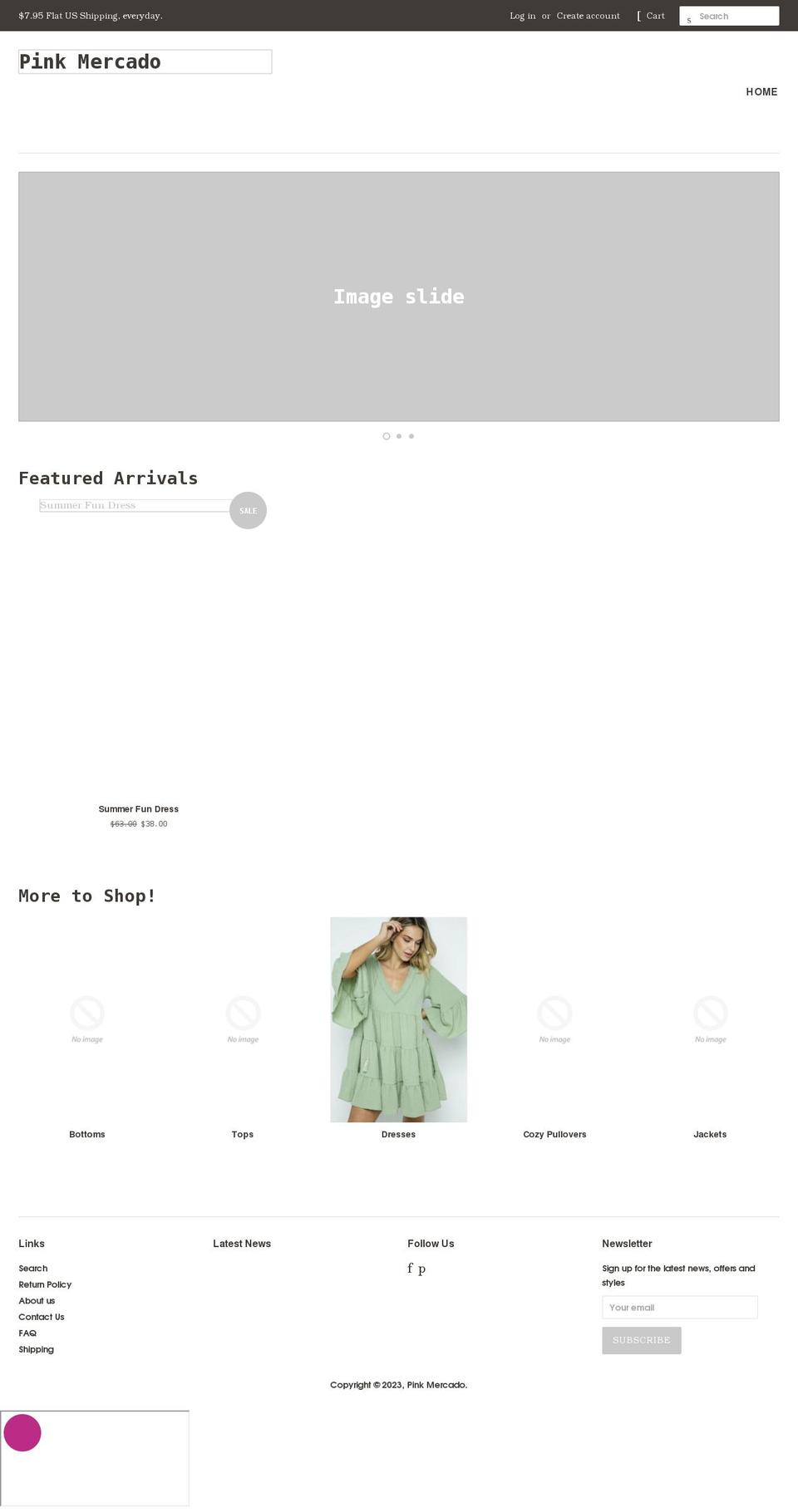 pinkmercado.com shopify website screenshot