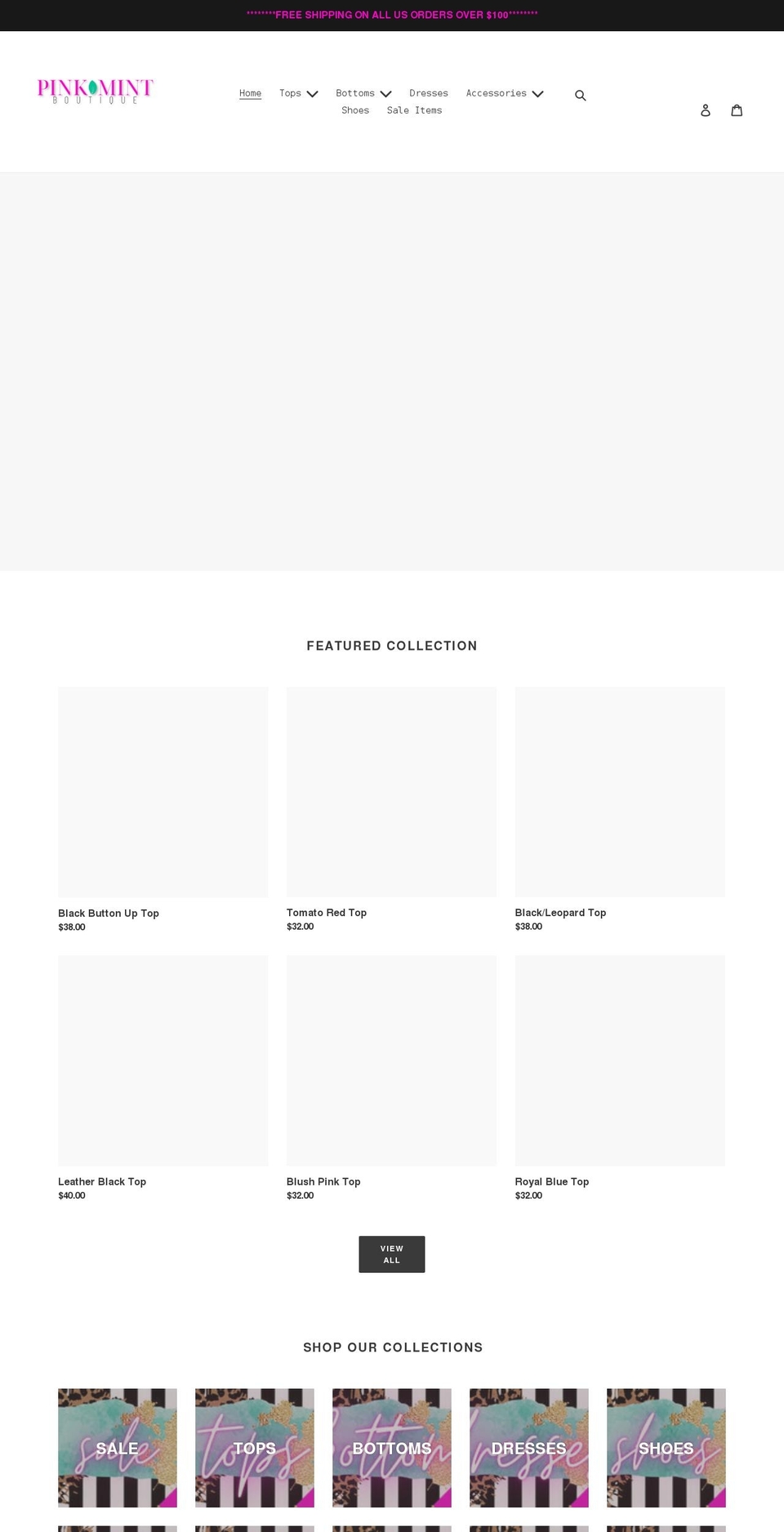 pinkmintboutique.com shopify website screenshot