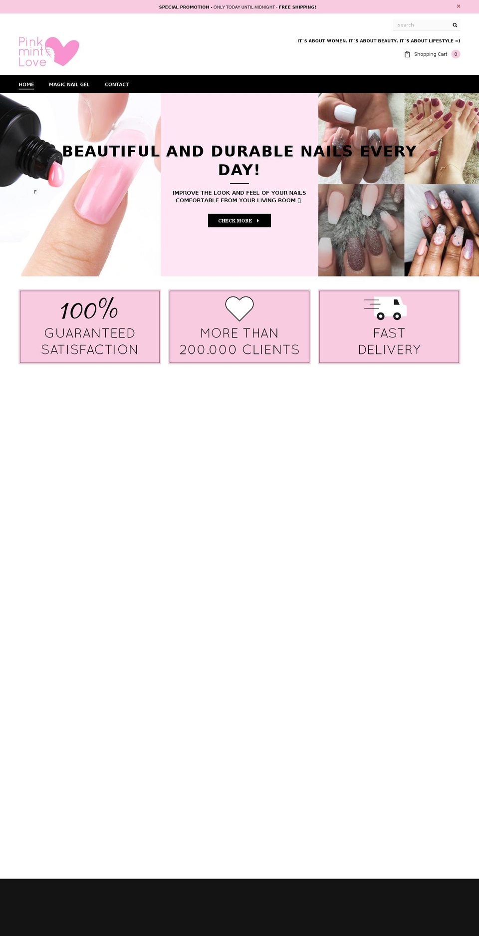 pinkmintlove.com — Shopify storefront screenshot