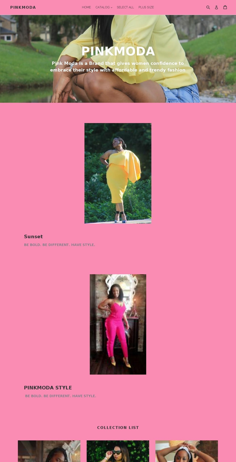 pinkmoda.net shopify website screenshot