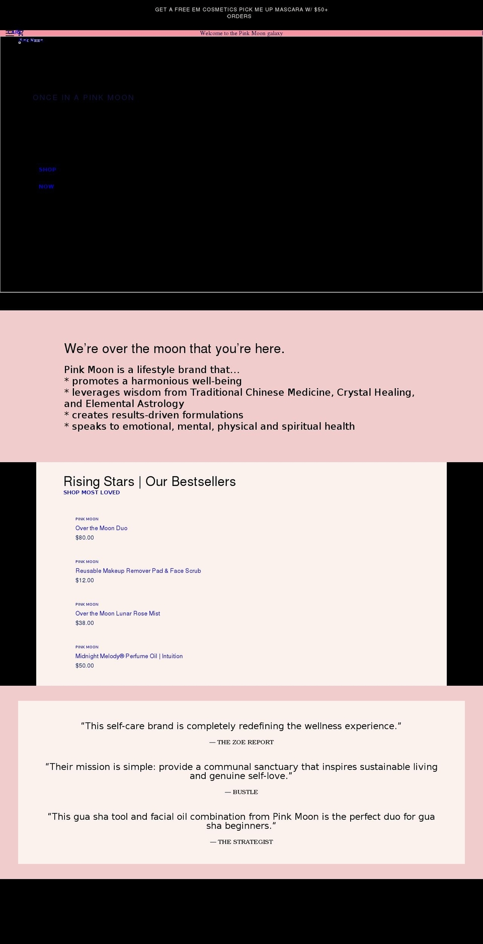 pinkmoon.co shopify website screenshot