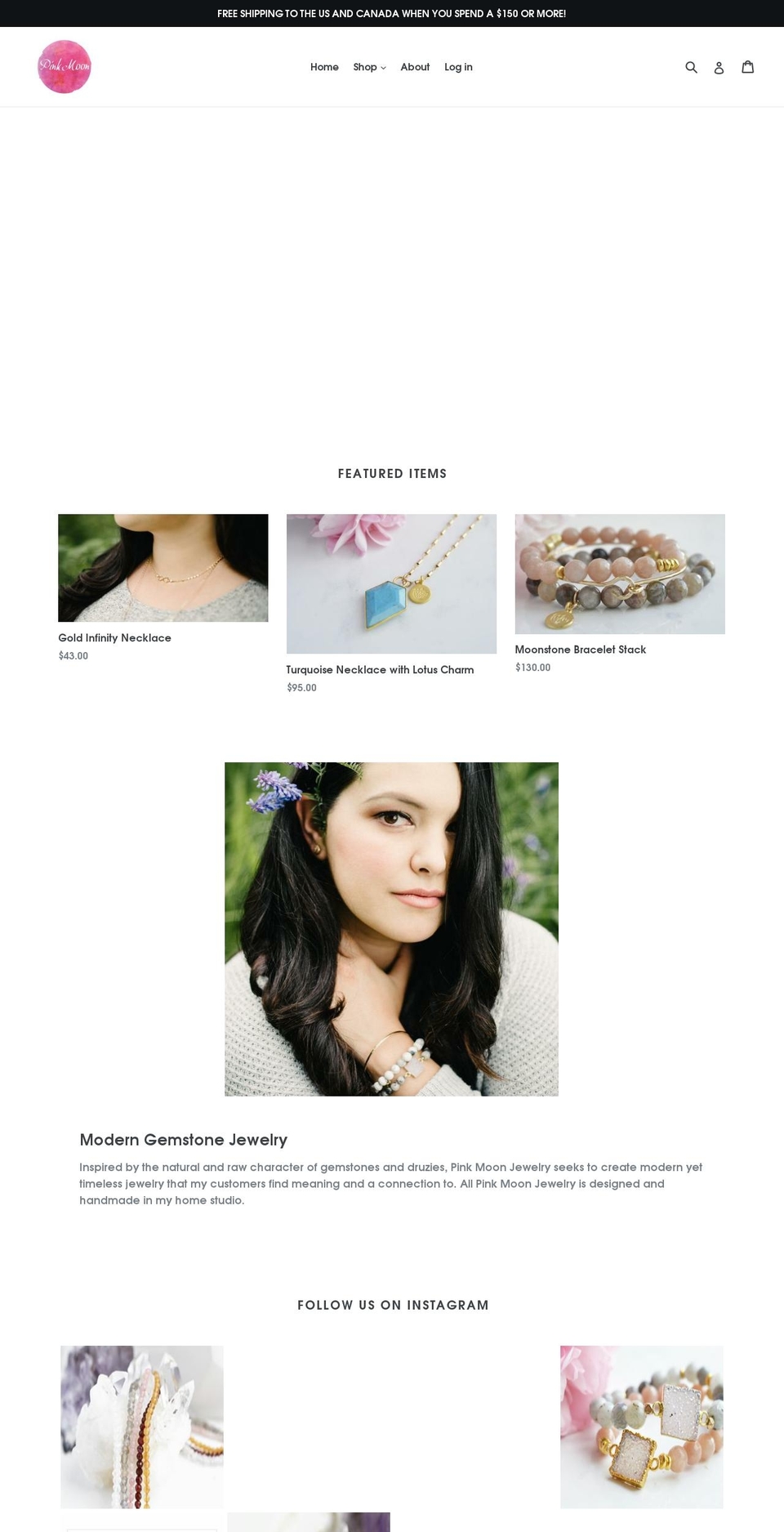 pinkmoonjewelry.com shopify website screenshot