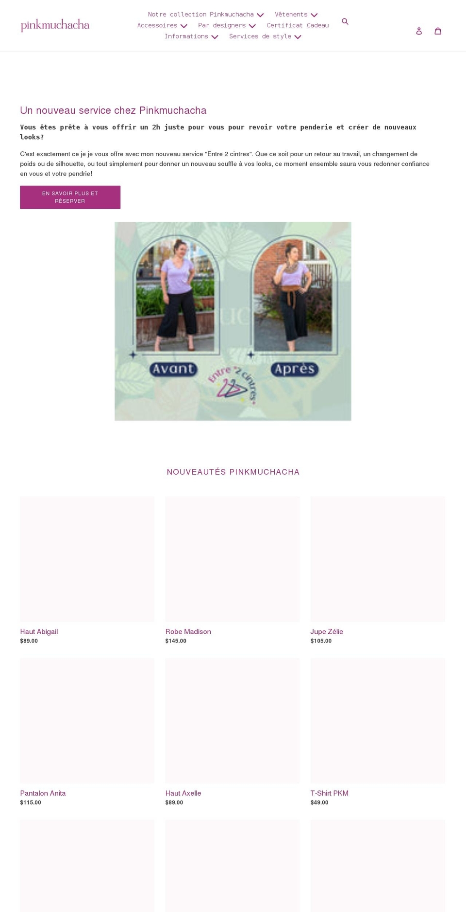 pinkmuchacha.com shopify website screenshot