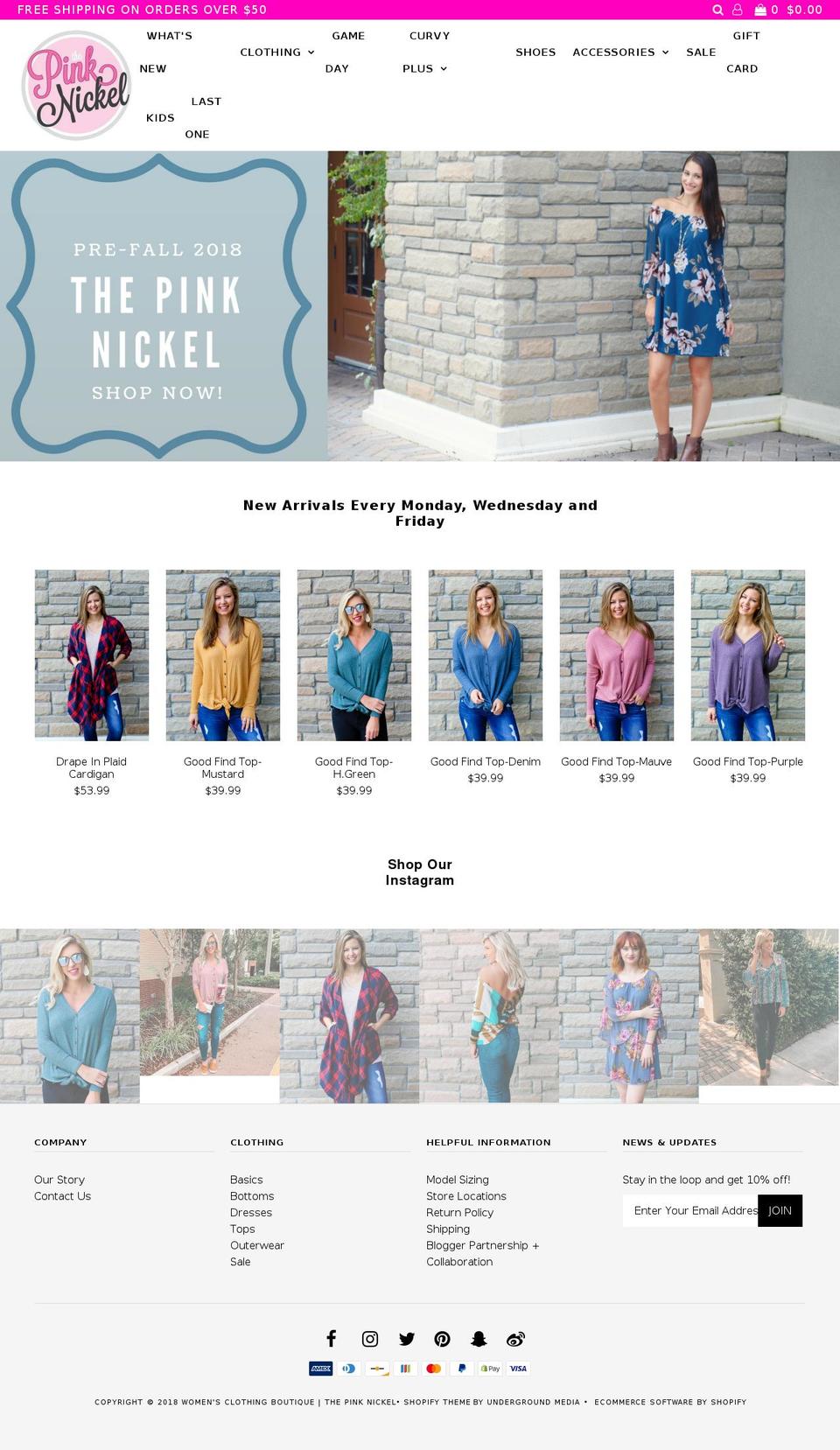 pinknickel.com — Shopify storefront screenshot