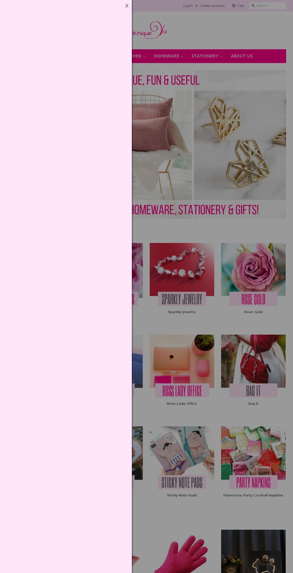pinknique.com shopify website screenshot