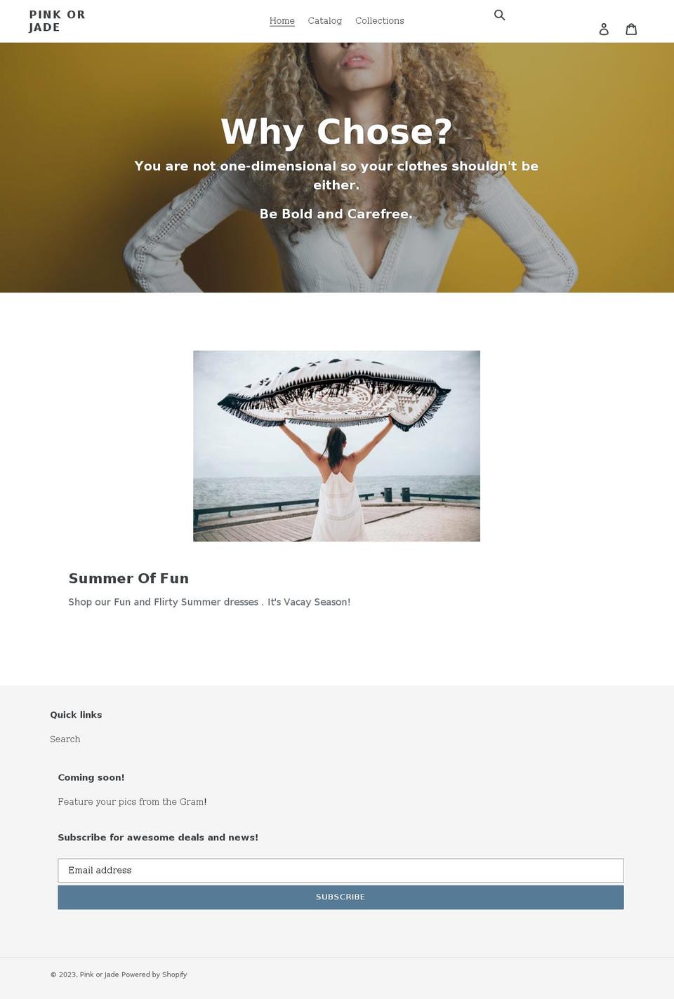 pinkorjade.com shopify website screenshot