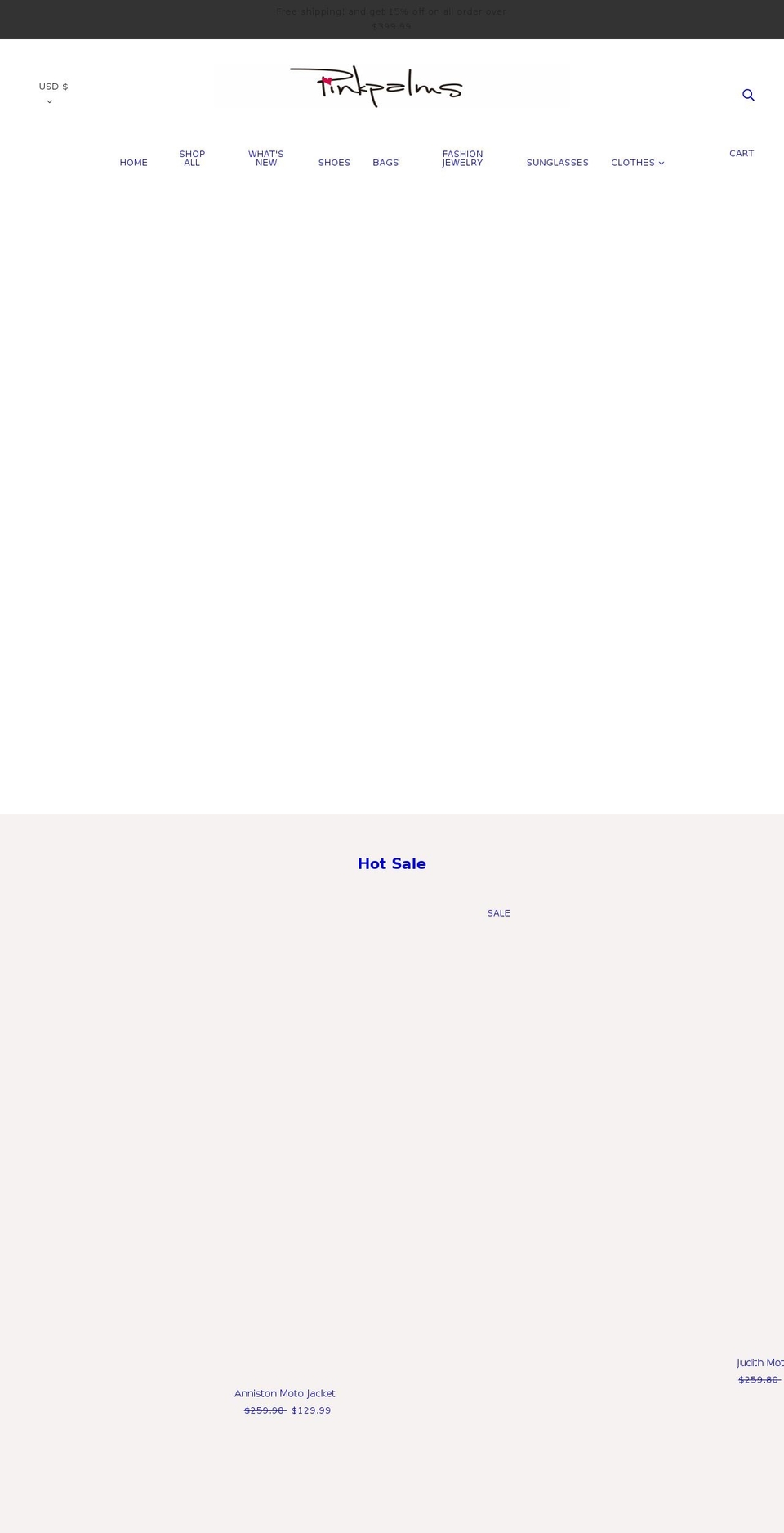 pinkpalms.net shopify website screenshot