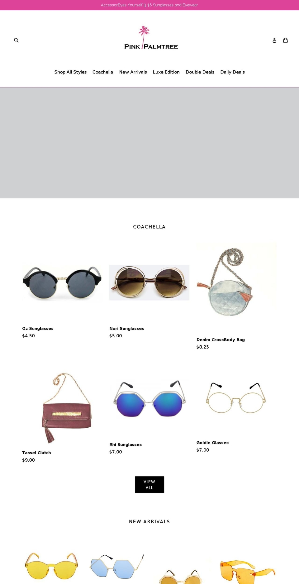 pinkpalmtree.com shopify website screenshot