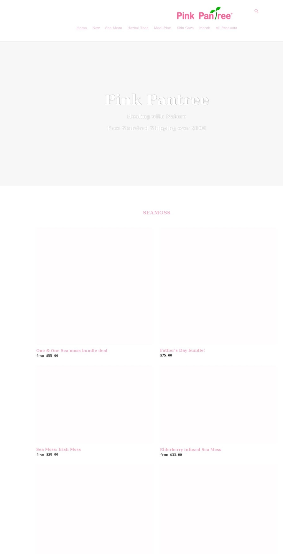 pinkpantree.com shopify website screenshot