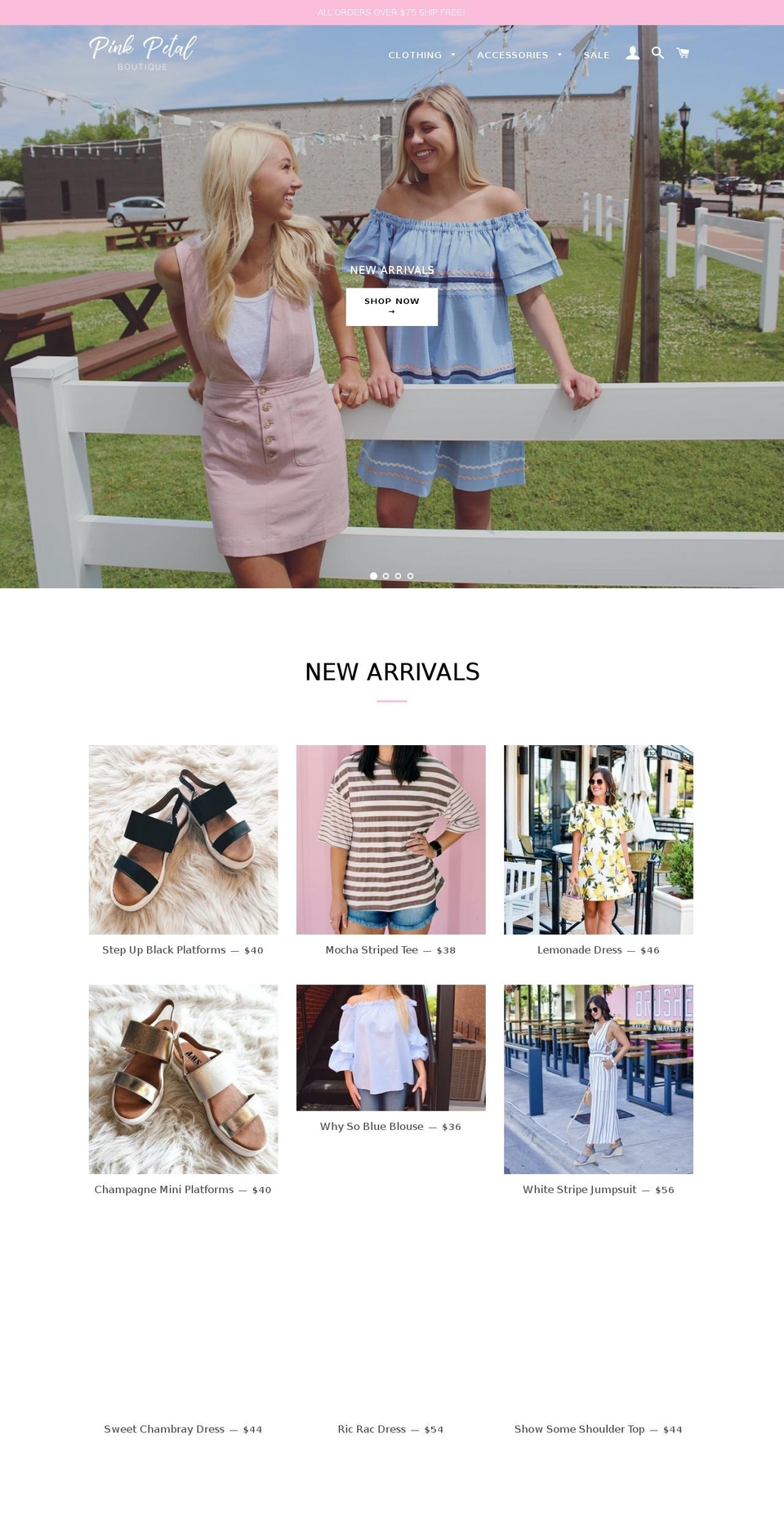pinkpetalok.com — Shopify storefront screenshot