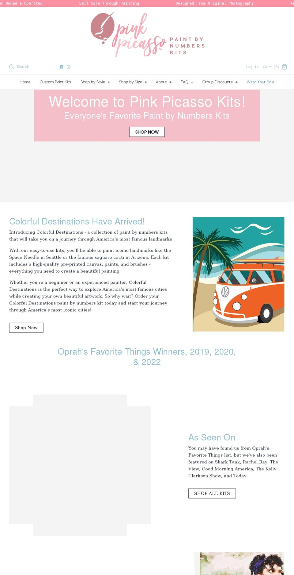 pinkpicassokits.com shopify website screenshot