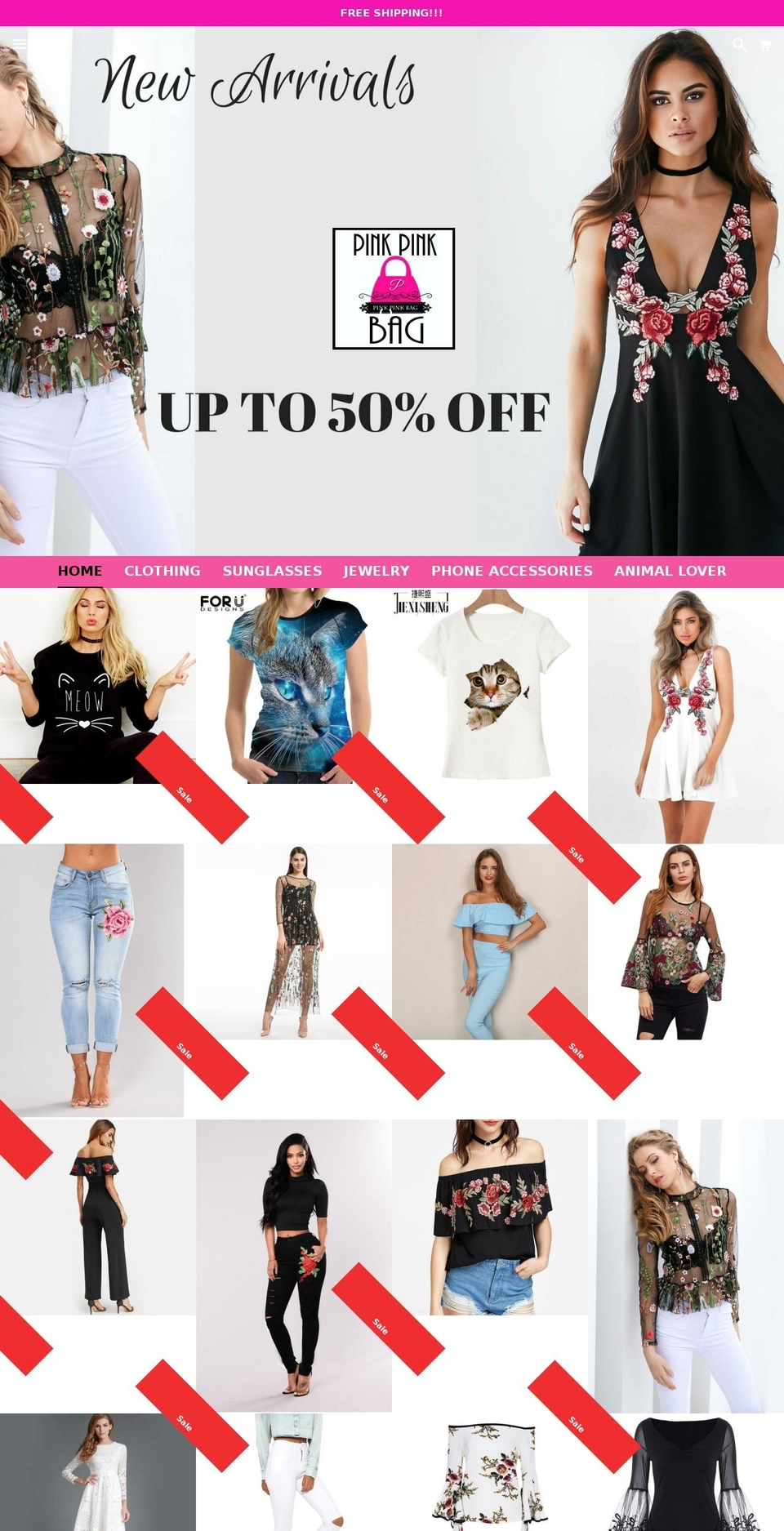 pinkpinkbag.com — Shopify storefront screenshot