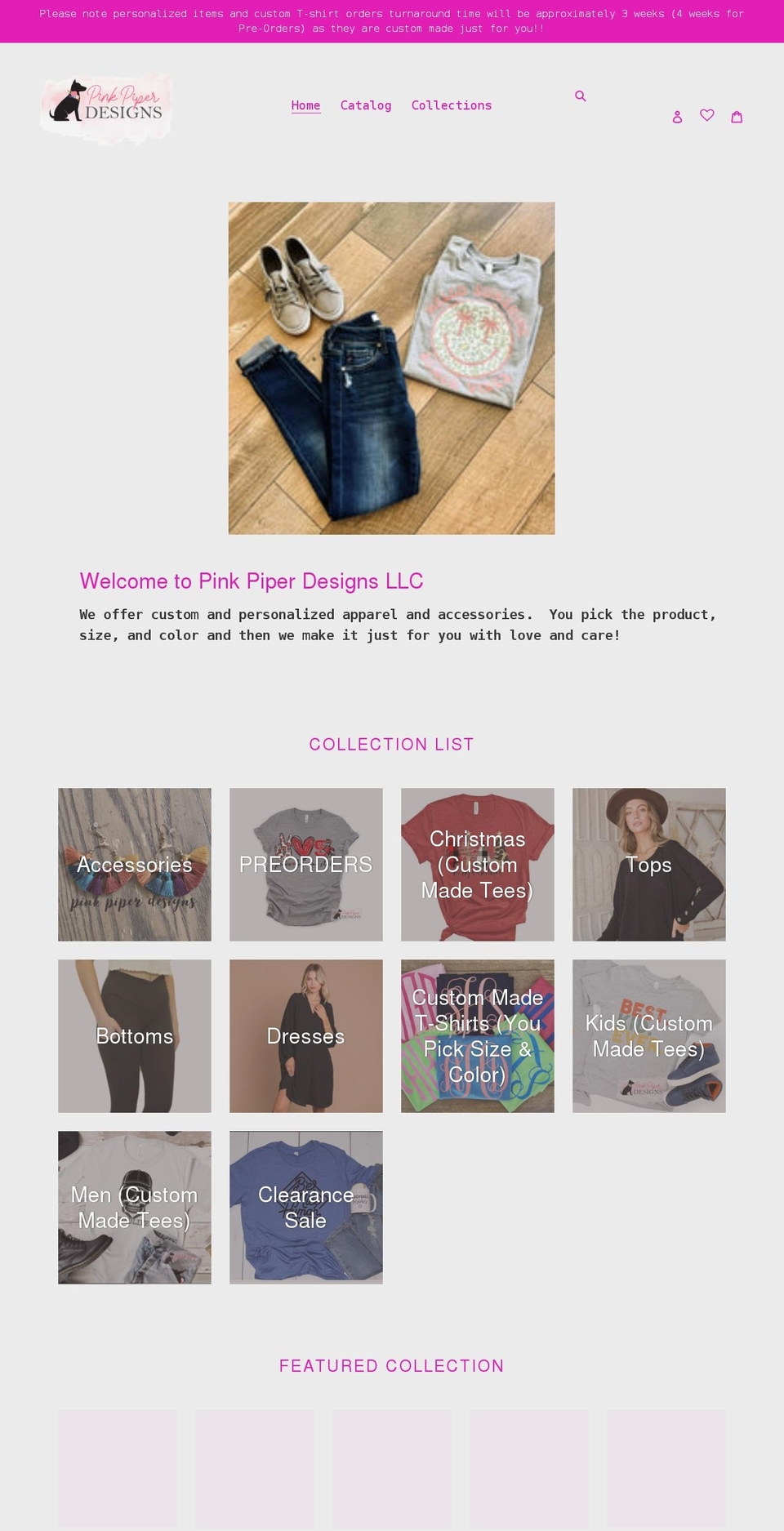 pinkpiperdesigns.com shopify website screenshot