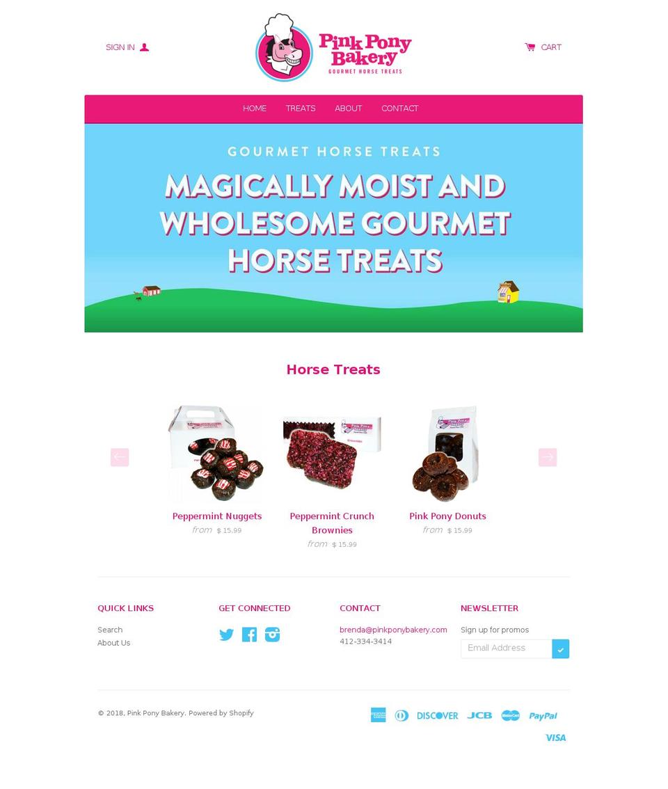 pinkponybakery.com — Shopify storefront screenshot
