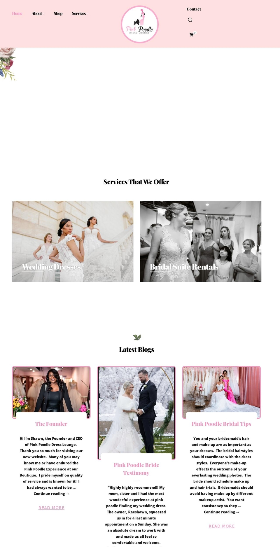 pinkpoodledresslounge.com — Shopify storefront screenshot