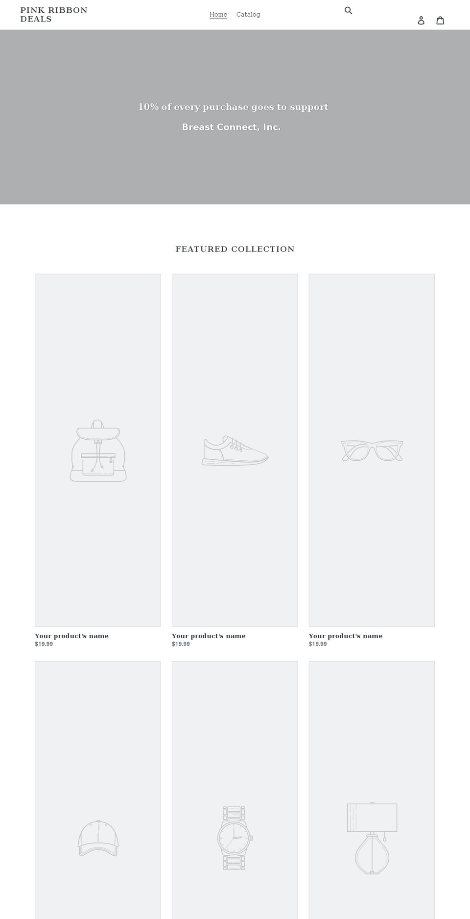 pinkribbondeals.com shopify website screenshot