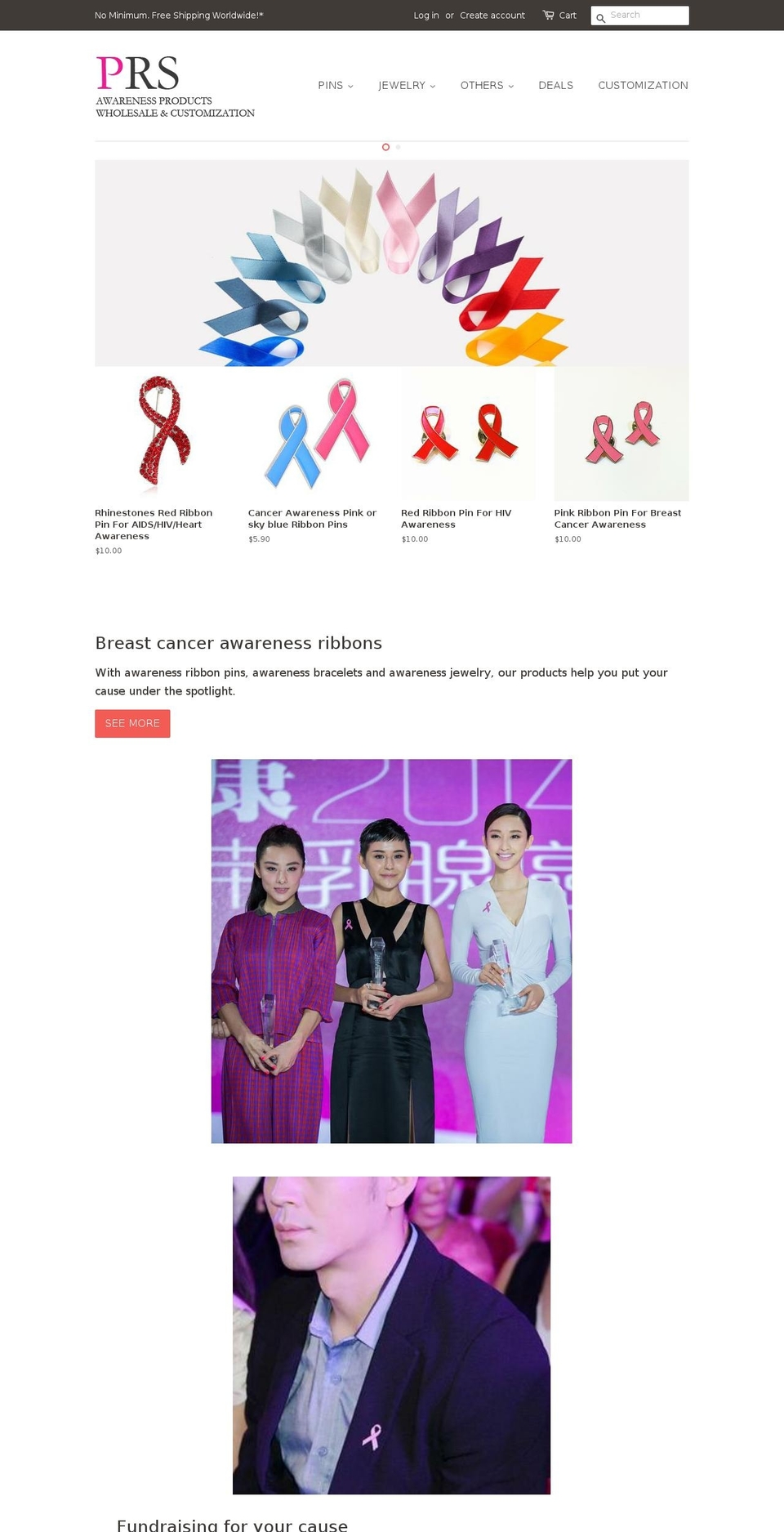 pinkribbonshopping.com — Shopify storefront screenshot