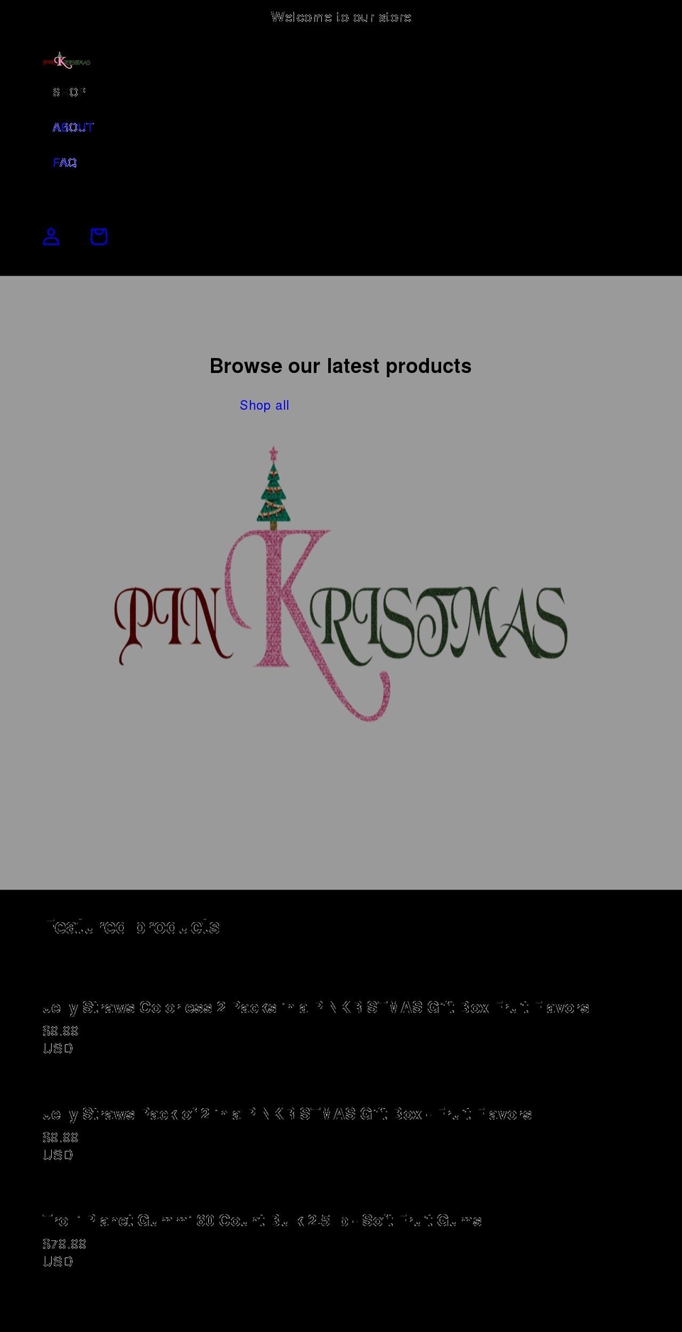 pinkristmas.com shopify website screenshot