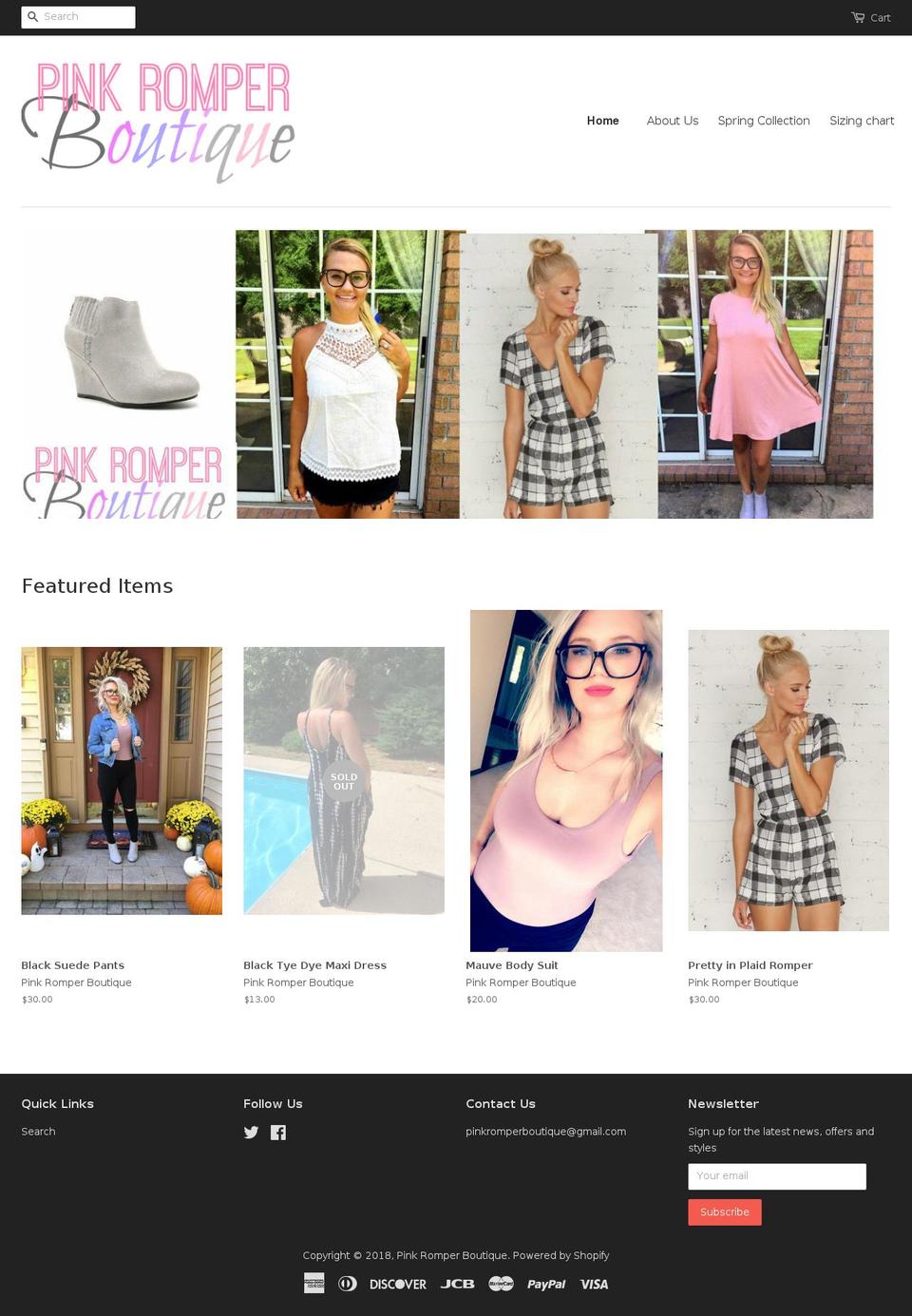 pinkromperboutique.com — Shopify storefront screenshot