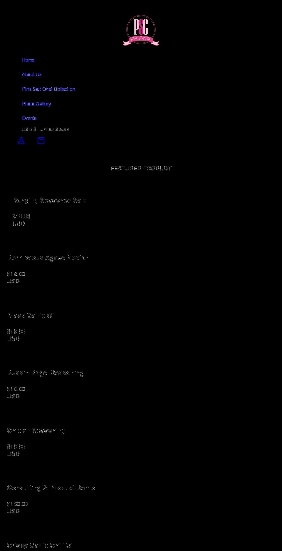 pinksaltchef.com shopify website screenshot