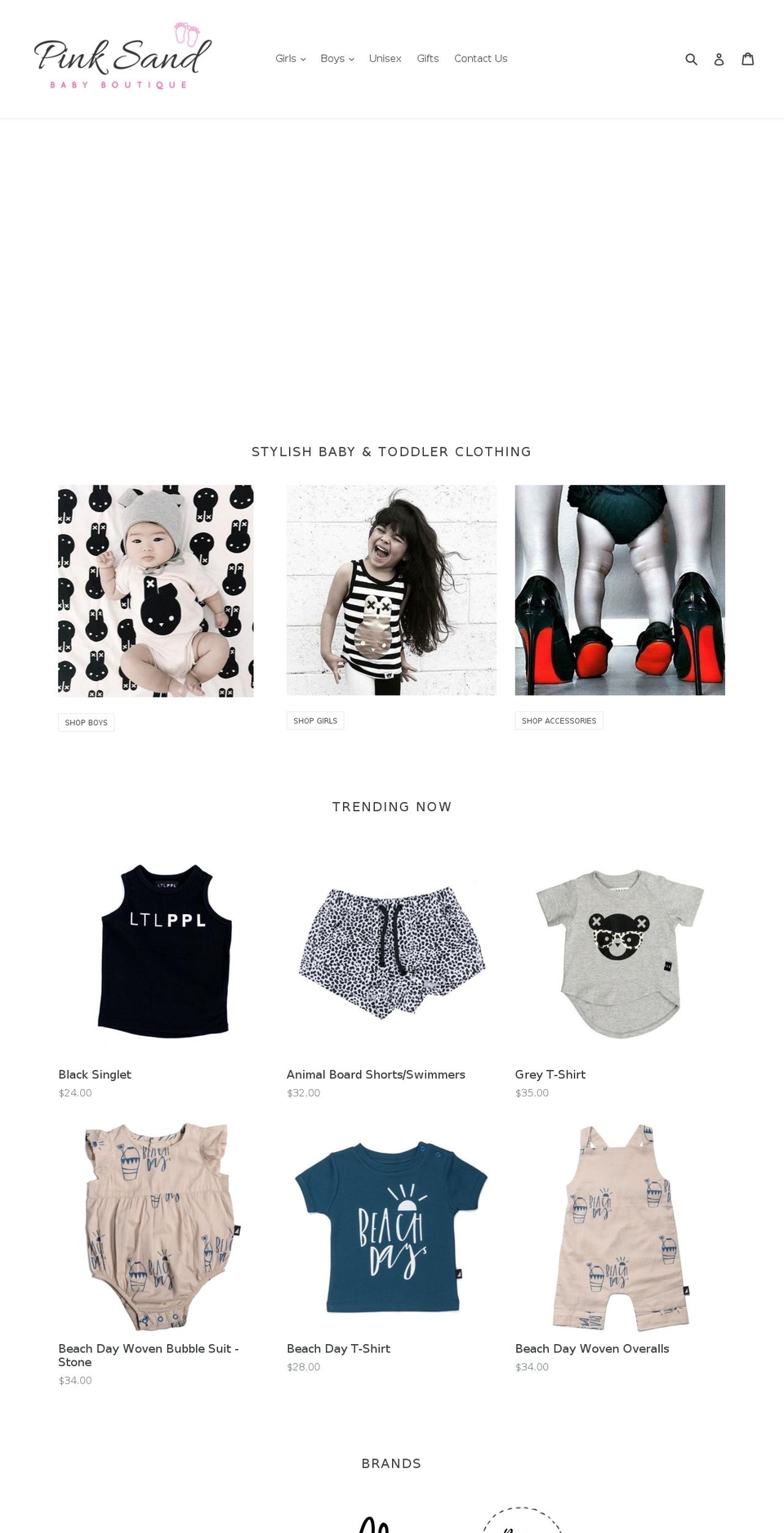 Sterling Shopify theme site example pinksandbabyboutique.com