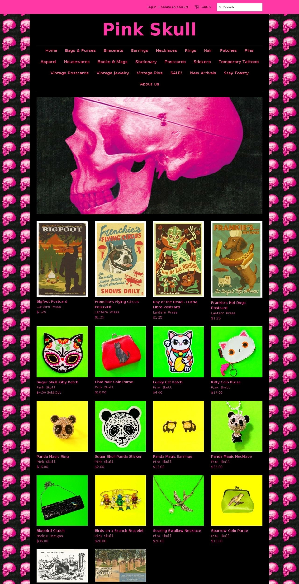 pinkskull.ca shopify website screenshot