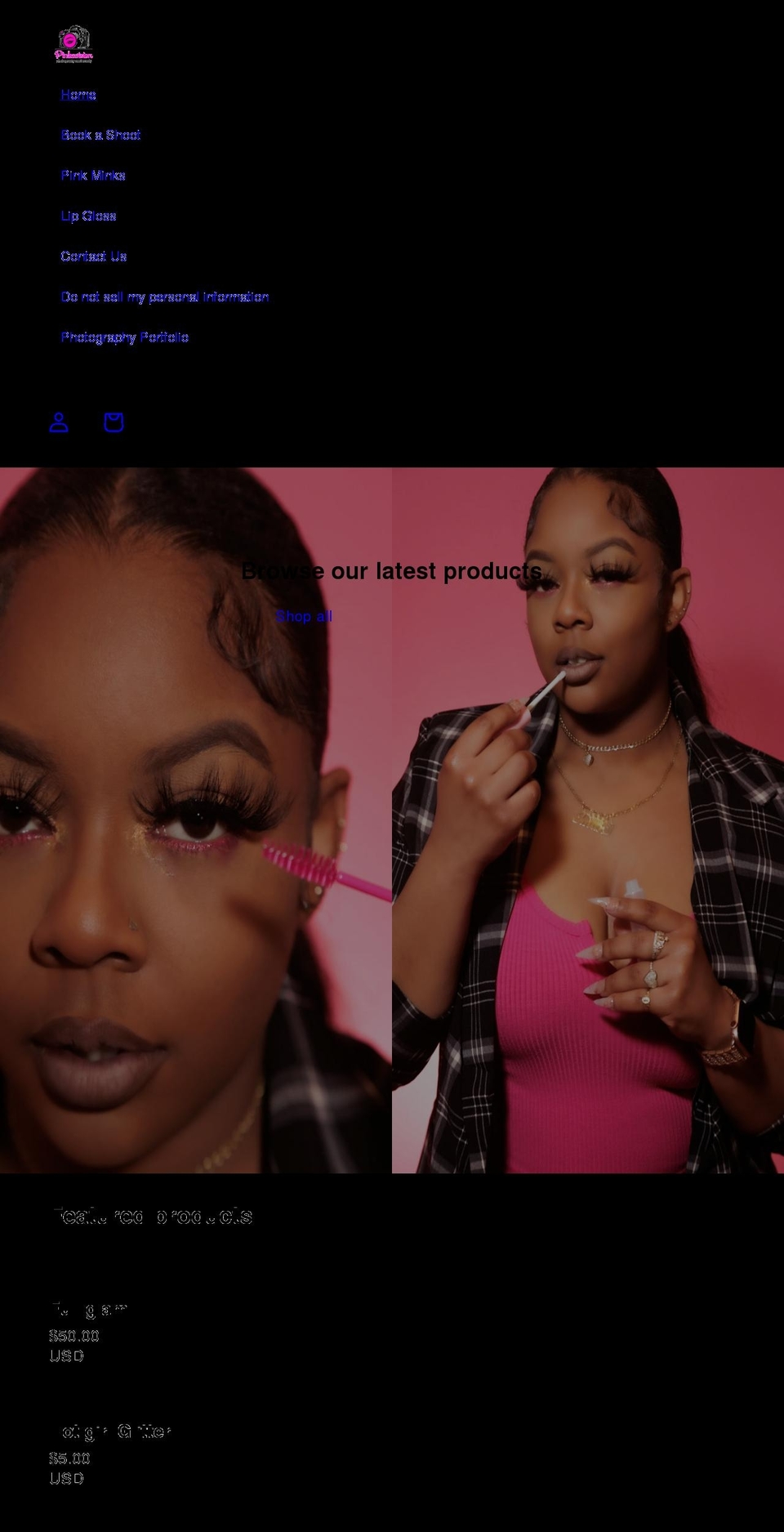 pinksvision.com shopify website screenshot