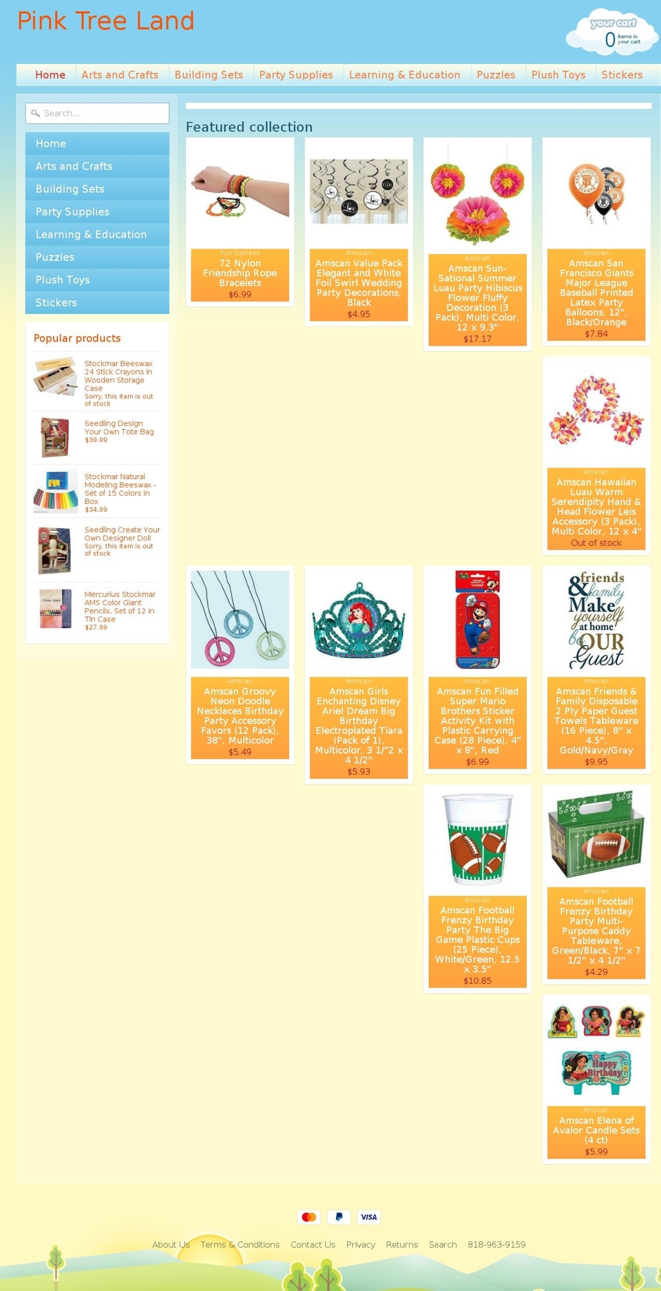 pinktreeland.com — Shopify storefront screenshot