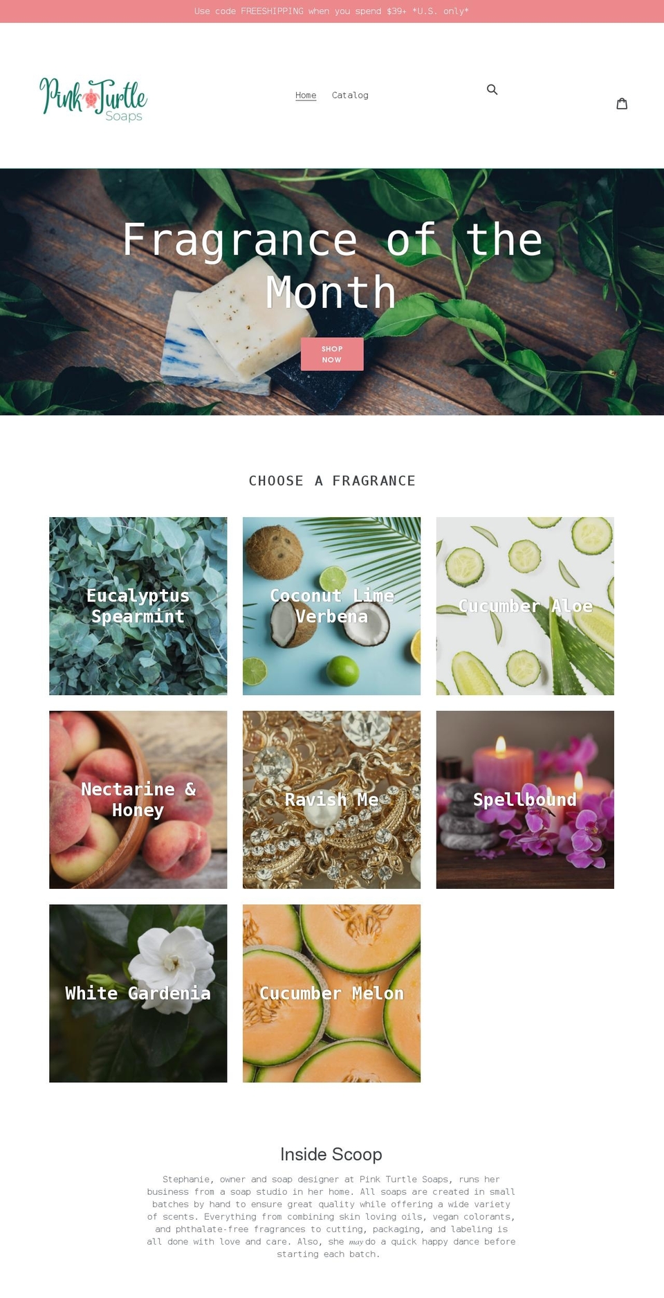 pinkturtlesoaps.com shopify website screenshot