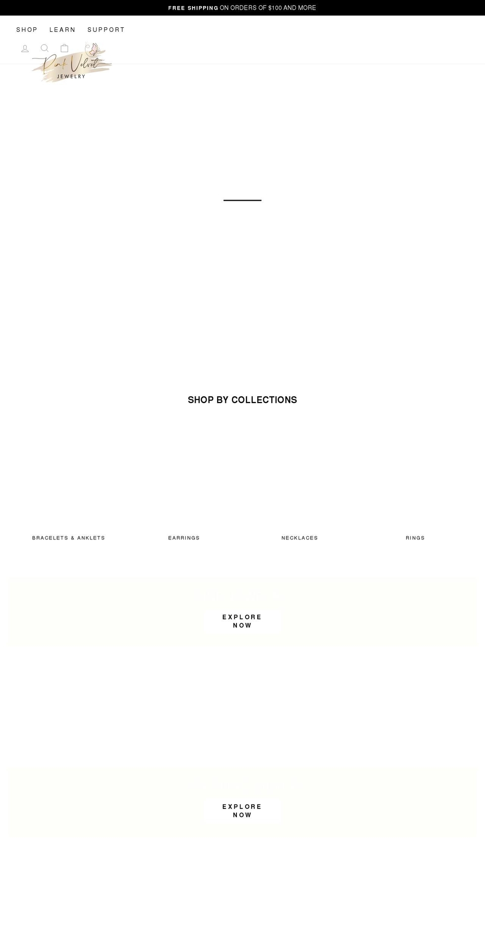 pinkvelvetjewelry.com — Shopify storefront screenshot
