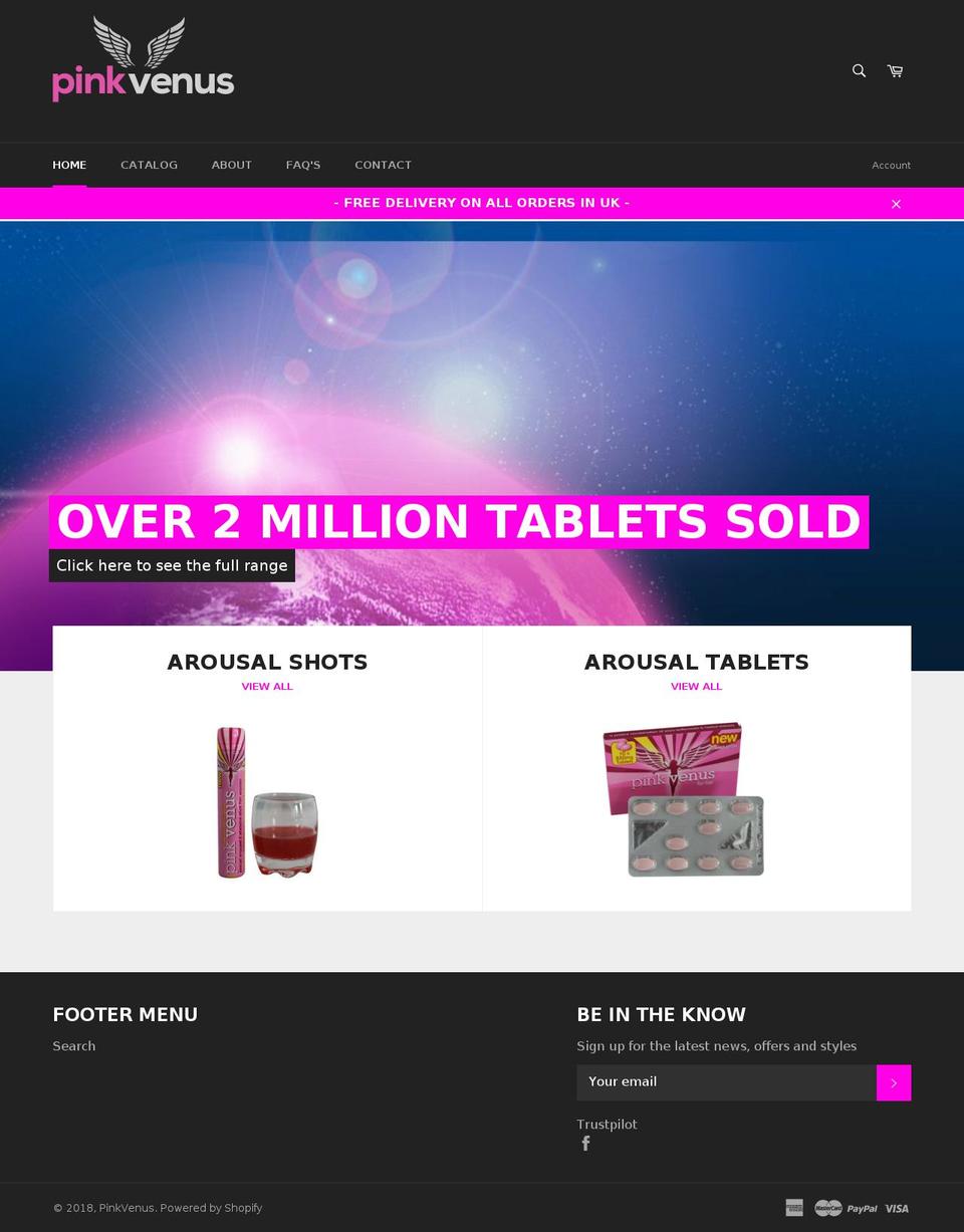 pinkvenus.co.uk shopify website screenshot