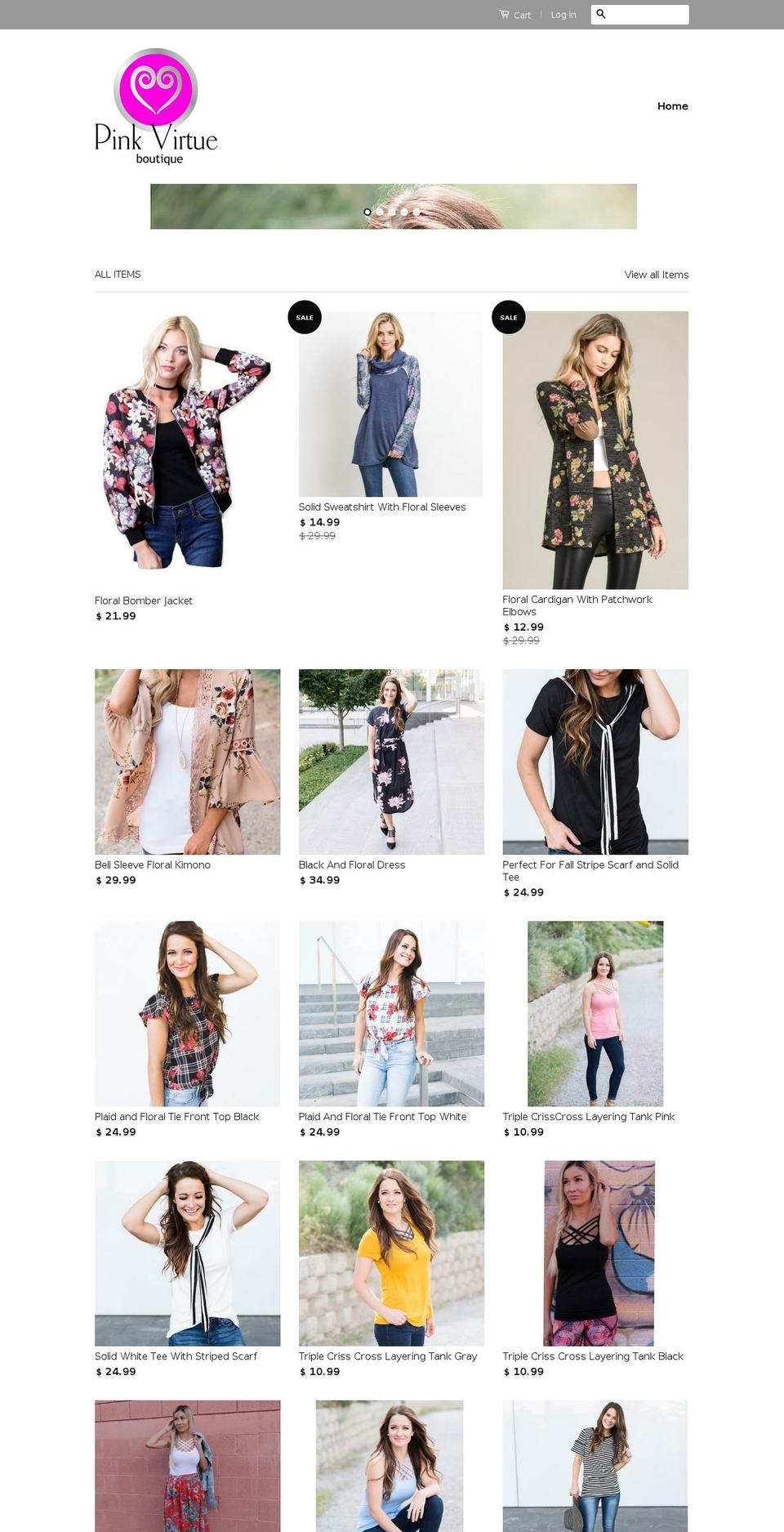 pinkvirtue.com — Shopify storefront screenshot