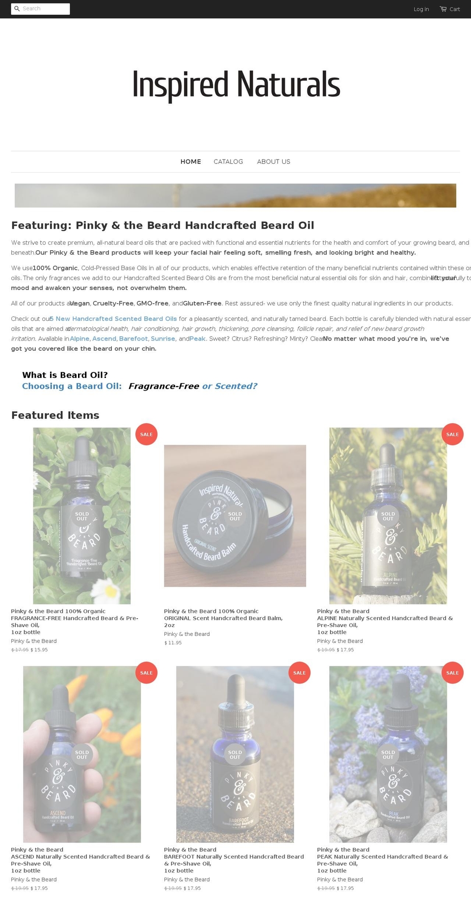 pinkyandthebeard.com shopify website screenshot