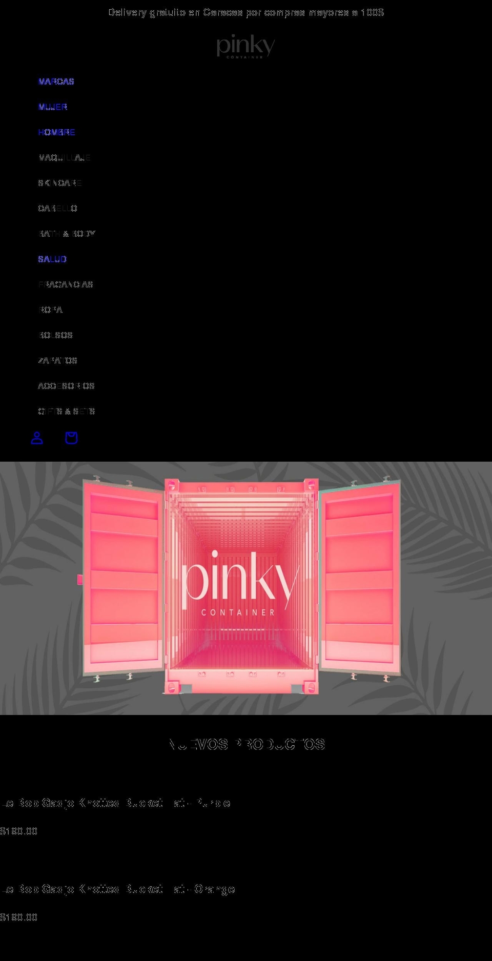pinkycontainer.com — Shopify storefront screenshot