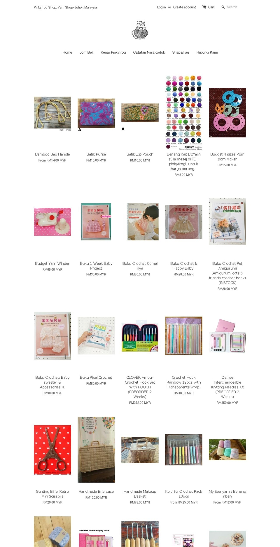 pinkyfrogshop.com shopify website screenshot