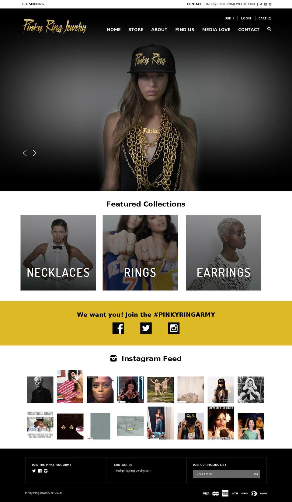 pinkyringjewelry.com shopify website screenshot