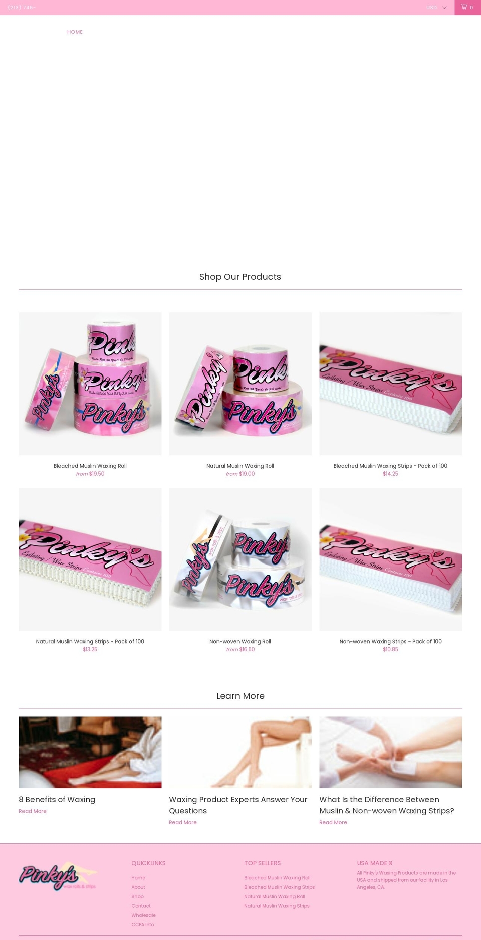 pinkysonline.com shopify website screenshot