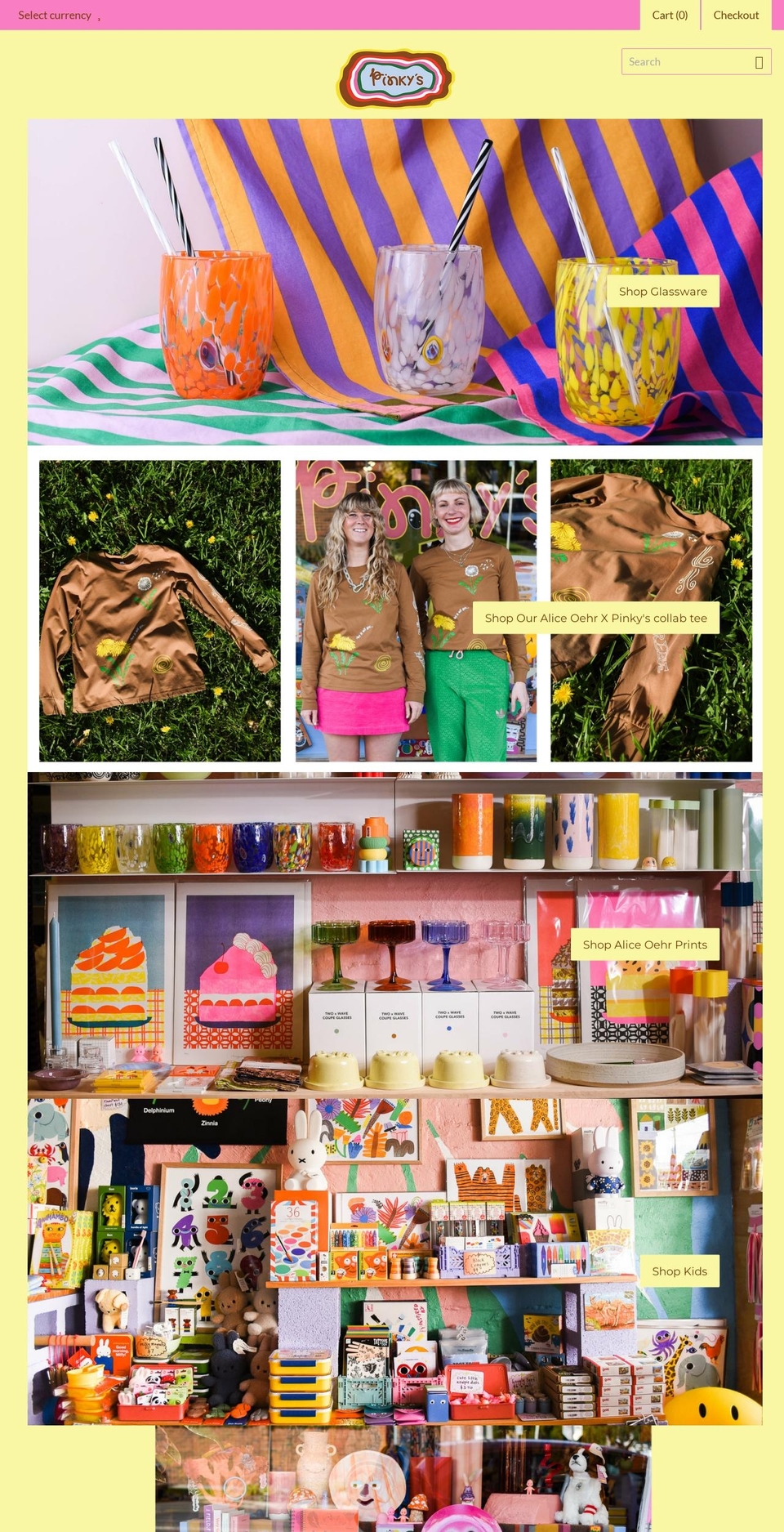 pinkysstore.com — Shopify storefront screenshot