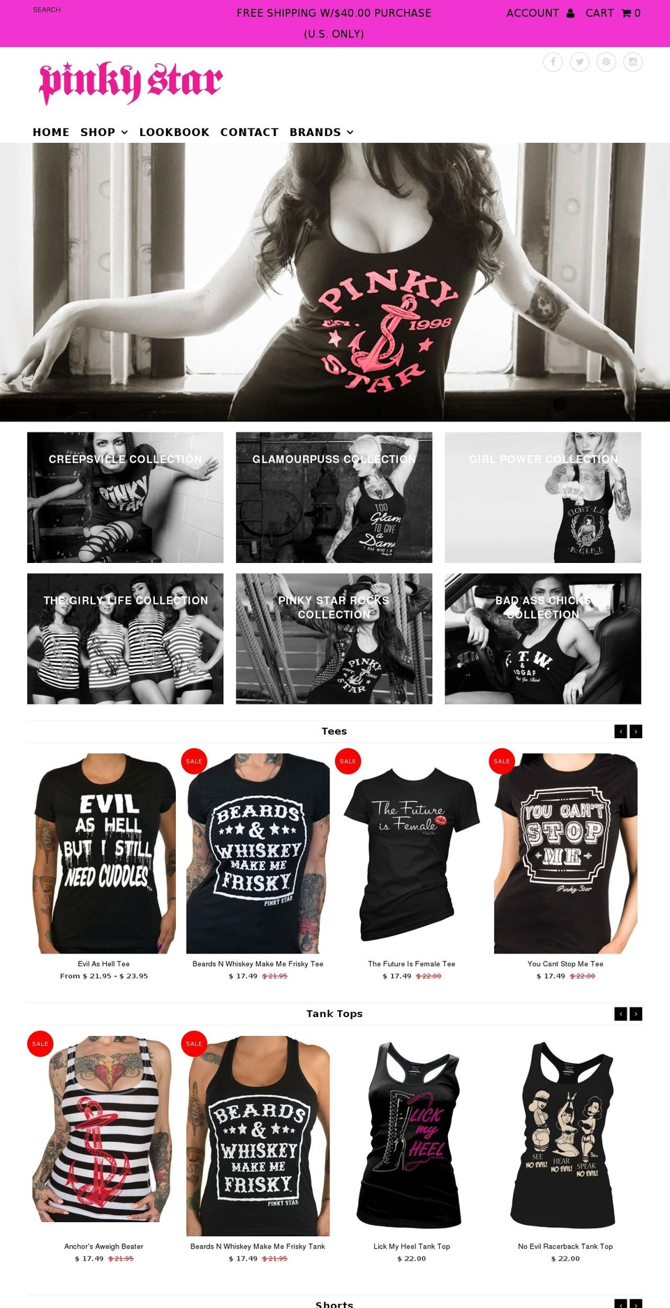 pinkystar.com shopify website screenshot
