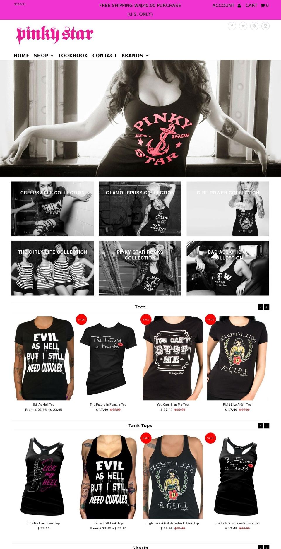 pinkystarrocks.com shopify website screenshot